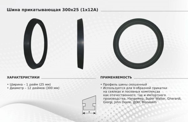 ba50277b51d111ecb32f18c04d3647f9_ba50277c51d111ecb32f18c04d3647f9 Бандаж 300х25 (1х12 профиль А) резиновый монолитный (GHERARDI, ДОН) (SMIT TYRES) — изображение 3