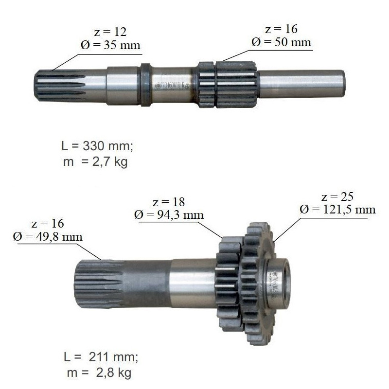 Валы привода ВОМ