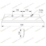 Лемех с заточкой и наплавкой (12 мм, усиленный) (ПЛН-3,4,5, ПНЛ-8) ПЛЖ РЗЗ.31-702 схема
