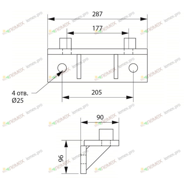 Кронштейн крепления стойки ПЧ-4,5
