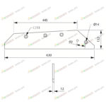 Лемех (прогнутый), наплавка по всей длине, под установку долота РЗЗ.П-01-750