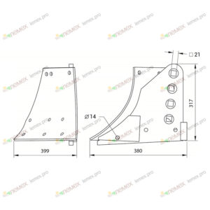 Башмак правый штампосварной (ППО)