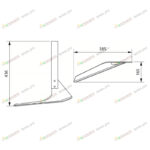 Лапа-бритва С1.7 правая в сборе с изогнутой стойкой 9.4 (КРН)