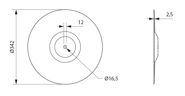 Диск сошника (342х2,5 мм) сеялки без ступицы (ПК John Deere 730) (РЗЗ) Диск сошника (342х2,5 мм) сеялки без ступицы (ПК John Deere 730) (РЗЗ)