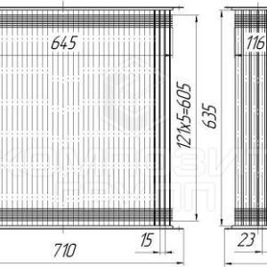 Сердцевина радиатора Т-150, НИВА (5-ряд.) (Россия)