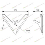 Лапа (270 мм) стерневой сеялки “Омичка”