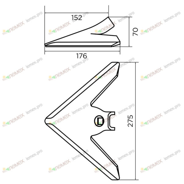 Лапа (275 мм, 1 отв.) к стойке 2525 (15072 СА)