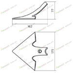 Лапа (175 мм, 1 отв.) к S-образной стойке 32х10 (1552-В, КШМ, 925-14-00-002А)