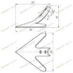 Лапа (230 мм) к стойке S-образной 70х12 (15038-СА-230)