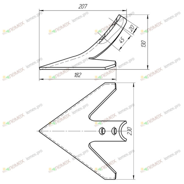 Лапа (230 мм) к стойке S-образной 70х12 (15038-СА-230)