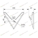 Лапа С5.23 (330мм) наплавленная, 6 мм (КСО, КПС) (РЗЗ)