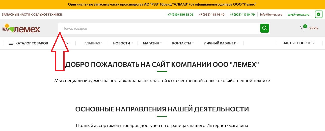 СТАРТОВАЯ СТРАНИЦА И ПОИСК ПОЗИЦИЙ